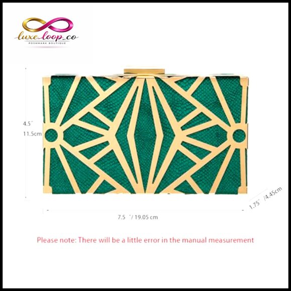 Elegant Velvet Evening Clutch Purse Vintage Hollow Metal Decor Wedding Party